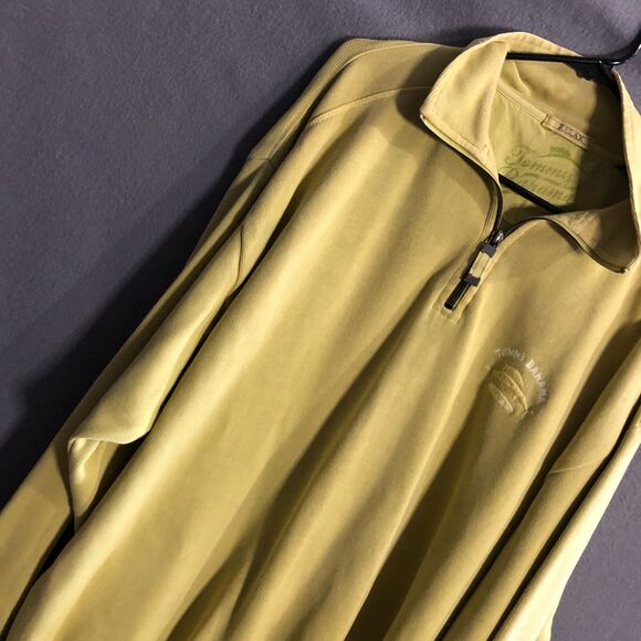 NO offers tommy bahama xl sweater yellow knit relax 1/4 zip pullover thick aa - Picture 2 of 13